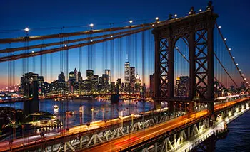 Pont de Brooklyn de nuit